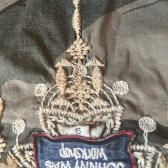 Johnny Was Terraza Camo-Print‎ Embroidered Sleeveless Cotton Shirt Tank Top - Picture 11 of 14